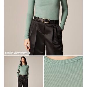J. Crew Perfect Rib Long Sleeve Tee in Stormy Jade